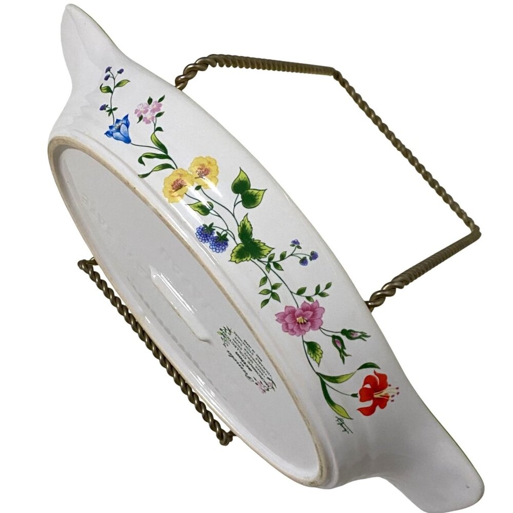 Vintage Pamela by Action Oval Baking Dish‎ Floral Print Made in Japan Cook Bake